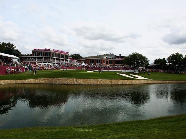 The 18th green at Colonial Country Club